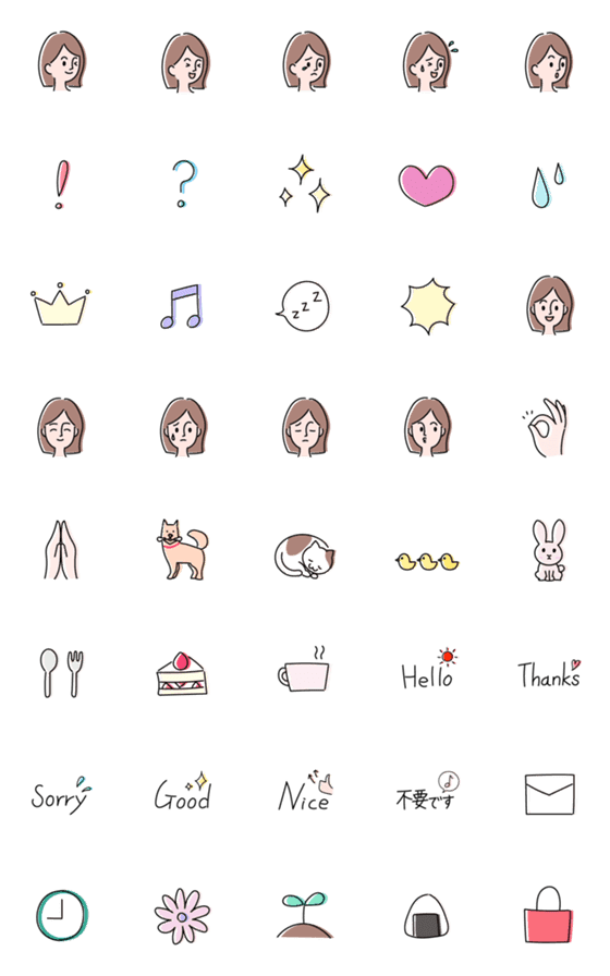 [LINE絵文字]大人女子が毎日使える絵文字の画像一覧