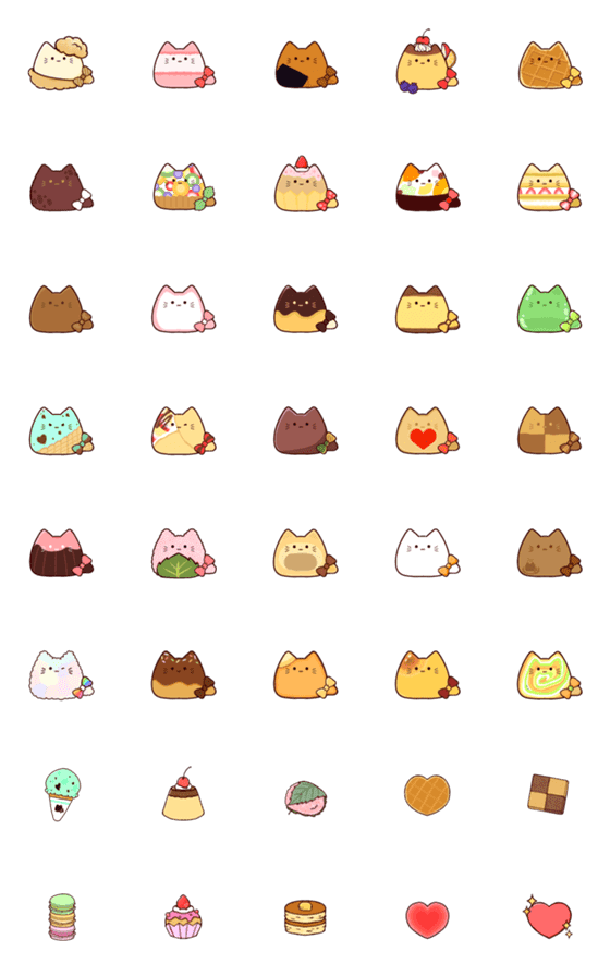 [LINE絵文字]ファーファーとスイーツ【使いやすい】の画像一覧