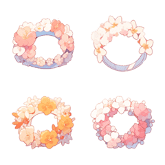[LINE絵文字] Wreaths and floral ringsの画像