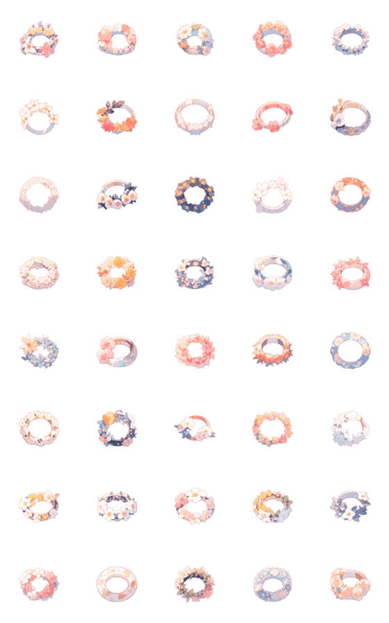[LINE絵文字]Wreaths and floral ringsの画像一覧