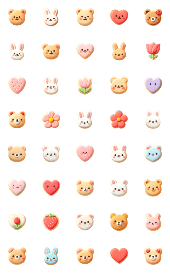 [LINE絵文字]パステル クッキー 絵文字2の画像一覧