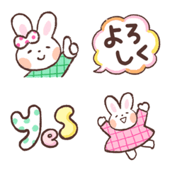 [LINE絵文字] 毎日使える パステルうさぎ♡絵文字の画像