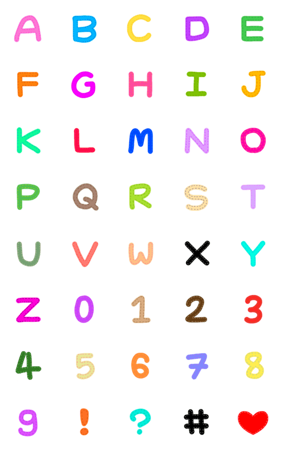 [LINE絵文字]patch cloth lettersの画像一覧