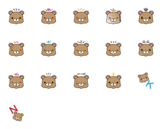 [LINE絵文字]Raphael Bear Emojiの画像一覧