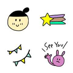 [LINE絵文字] くすみカラー☆ポップなヘビロテ絵文字の画像