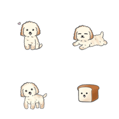[LINE絵文字] パンみたいな配色の犬ちゃんの絵文字の画像