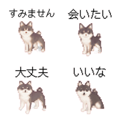 [LINE絵文字] しば犬のドット絵の絵文字4の画像