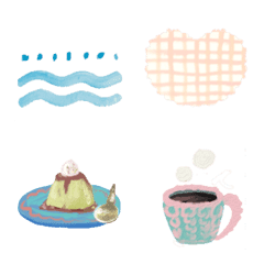 水彩画と油絵のカラフルでシンプルな絵文字の絵文字メイン画像