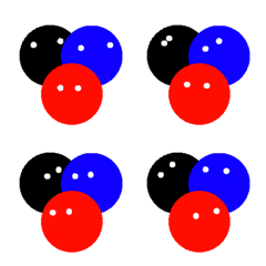 [LINE絵文字] black ＆ red ＆ blue headの画像