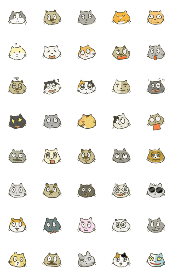 [LINE絵文字]Meow Moods: Adorable Cat Stickersの画像一覧
