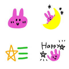 [LINE絵文字] 表情豊か☆ピンクウサギの日常の画像