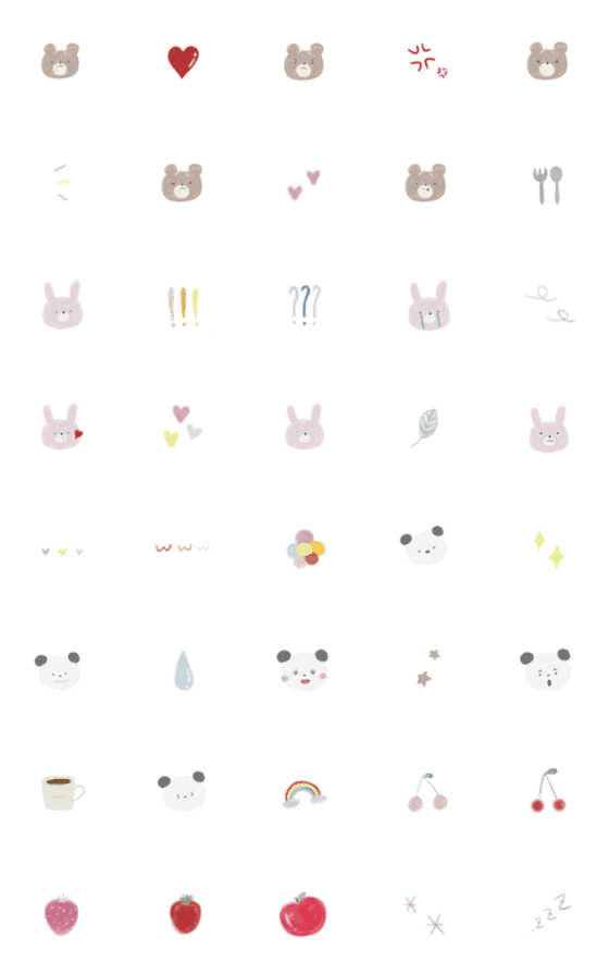 [LINE絵文字]kuma emoji kawaiiの画像一覧