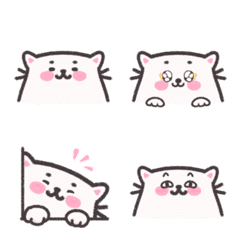 [LINE絵文字] Cute white cat emoji v.1の画像