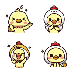 [LINE絵文字] YELLOW cute little chick duck4の画像