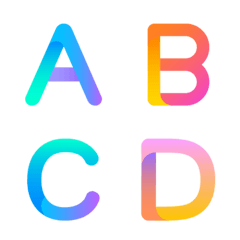 [LINE絵文字] Gradient Colorful Letter Number emojiの画像