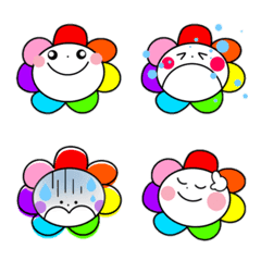 [LINE絵文字] レインボー flower ♡ Cute絵文字の画像