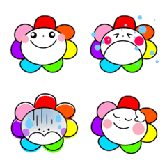 レインボー flower ♡ Cute絵文字の絵文字メイン画像
