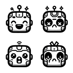 [LINE絵文字] Cute black and white robotの画像