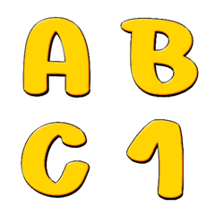 [LINE絵文字] Alphabet yellow puffy emojiの画像