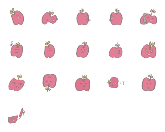 [LINE絵文字]りんごさん #絵文字の画像一覧