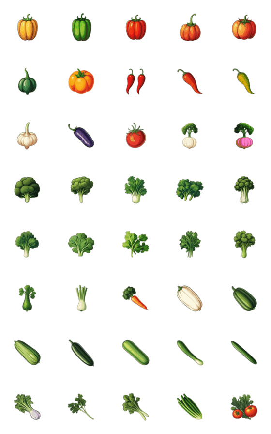 [LINE絵文字]新鮮な野菜が大集合の画像一覧