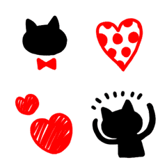 動く♥黒猫がいっぱい♥かわいい絵文字の絵文字メイン画像