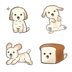 [LINE絵文字] パンみたいな配色の犬ちゃんの絵文字_改の画像