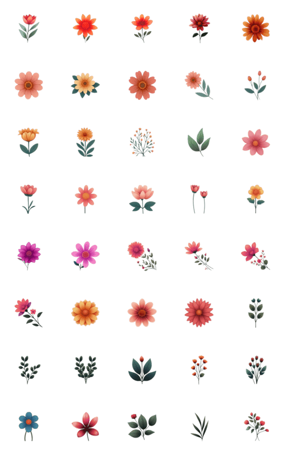 [LINE絵文字]森の花コレクションの画像一覧