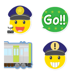 [LINE絵文字] スマイリー アルファベット駅員帽子 シールの画像