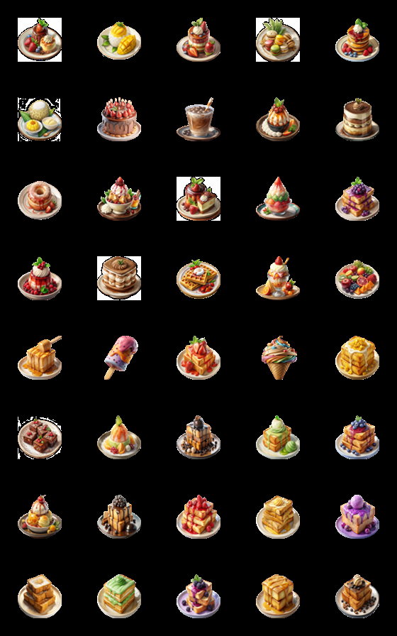 [LINE絵文字]Dessert Menu:Eat Delicious(Emoji)Dukdikの画像一覧