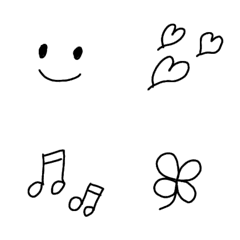 モノクロ絵文字1の絵文字メイン画像