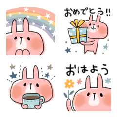 [LINE絵文字] ずっと使える＊もちうさサン＊可愛い絵文字の画像