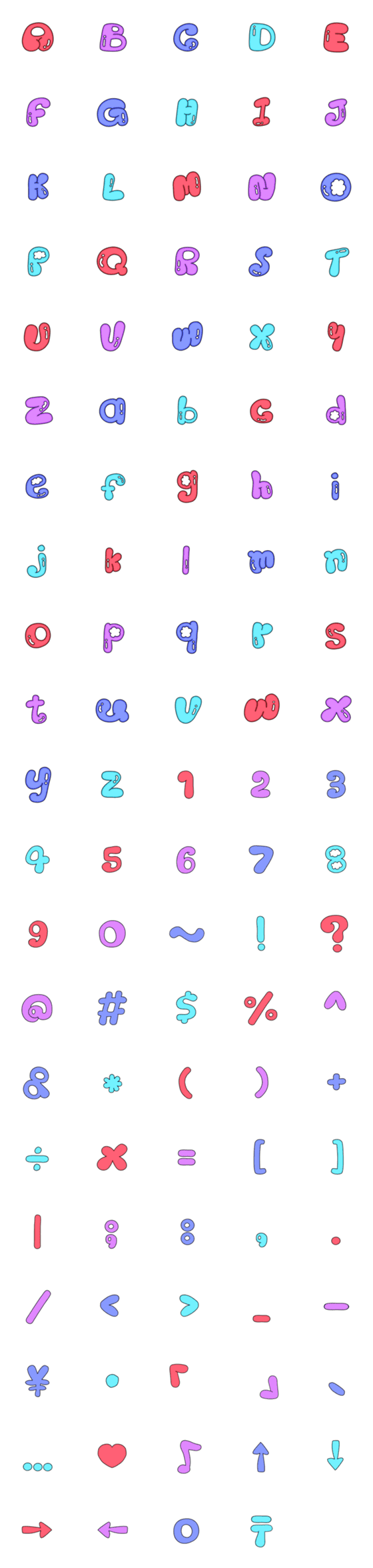 [LINE絵文字]cute alphabet, chubbyの画像一覧