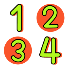 [LINE絵文字] Numbers emoji : orange green neonの画像
