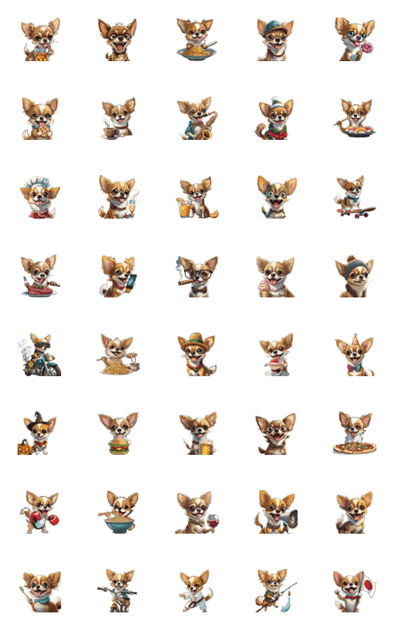 [LINE絵文字]毎日使える大人可愛いチワワ絵文字の画像一覧