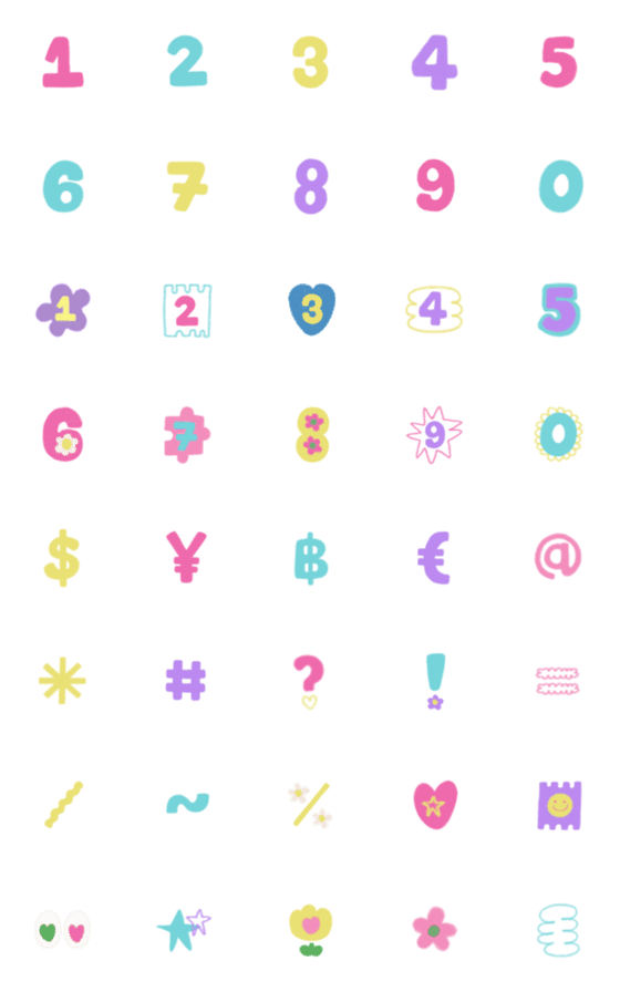 [LINE絵文字]candy number ＆ iconの画像一覧