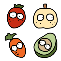 meforの絵文字_びっくりおめめフルーツ野菜の絵文字メイン画像