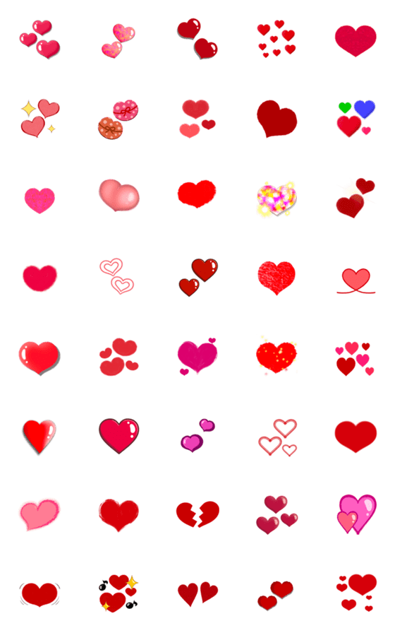 [LINE絵文字]動く☆ハートの絵文字の画像一覧