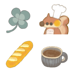 [LINE絵文字] どうぶつカフェ◎パンとコーヒーと春の画像