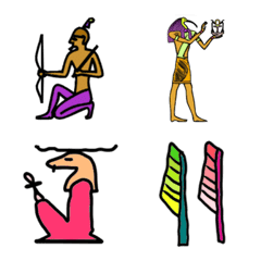 [LINE絵文字] ♪エジプトの古代文字♪カラーヒエログリフの画像