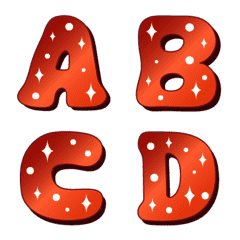 [LINE絵文字] Starry Red Fontの画像