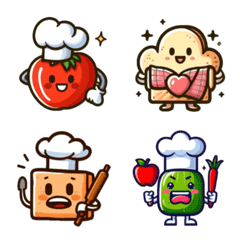 [LINE絵文字] クッキングマスコットキャラクターの画像