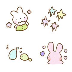 [LINE絵文字] cute colorful rabbitの画像