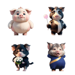[LINE絵文字] Adorable Pig in Another Worldの画像