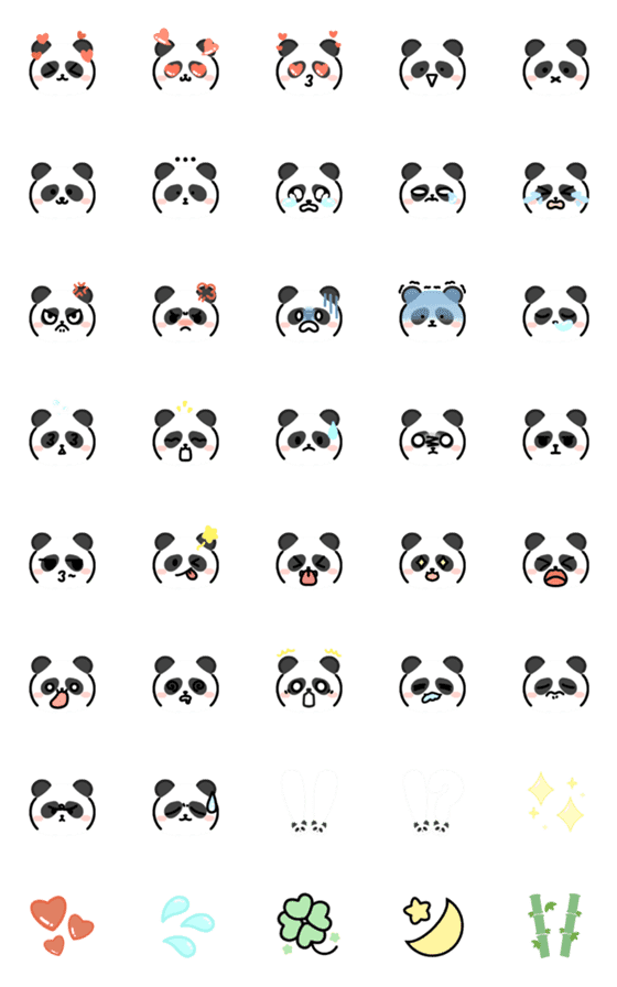[LINE絵文字]パンダのかんじょうひょうげん emojiの画像一覧