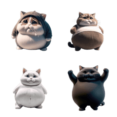 [LINE絵文字] Internet celebrity chubby cat stickersの画像