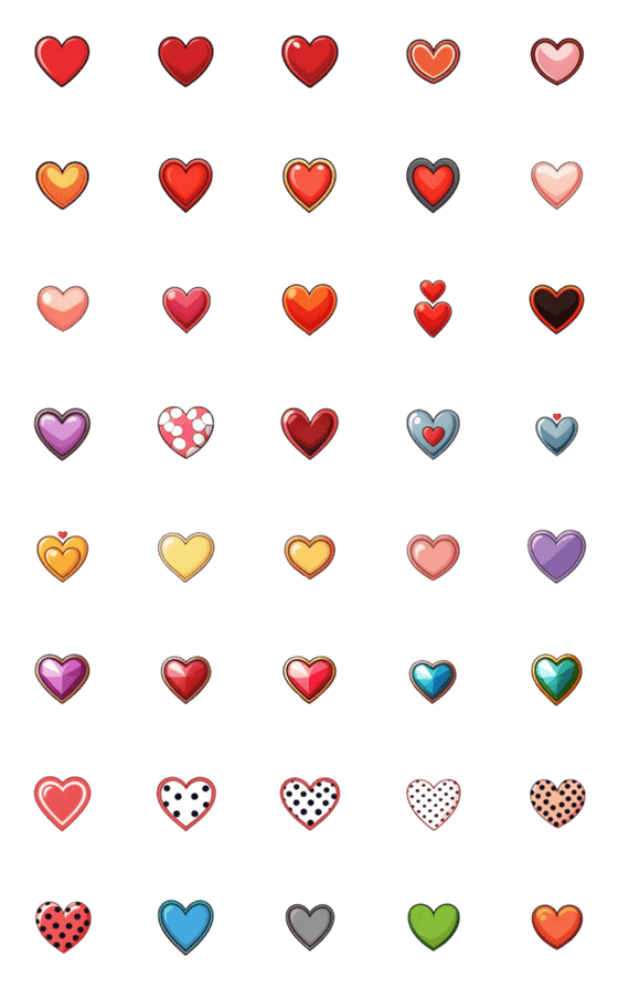 [LINE絵文字]可愛くて面白いハートのコレクションの画像一覧