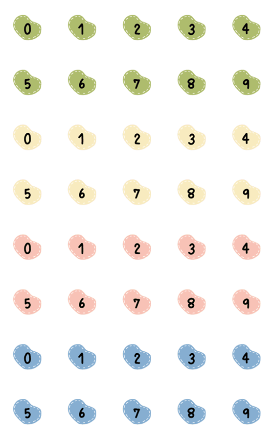 [LINE絵文字]Numbers0-9の画像一覧