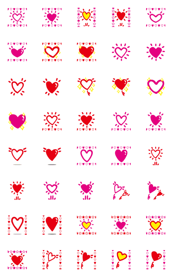 [LINE絵文字]ハートいろいろ絵文字5の画像一覧