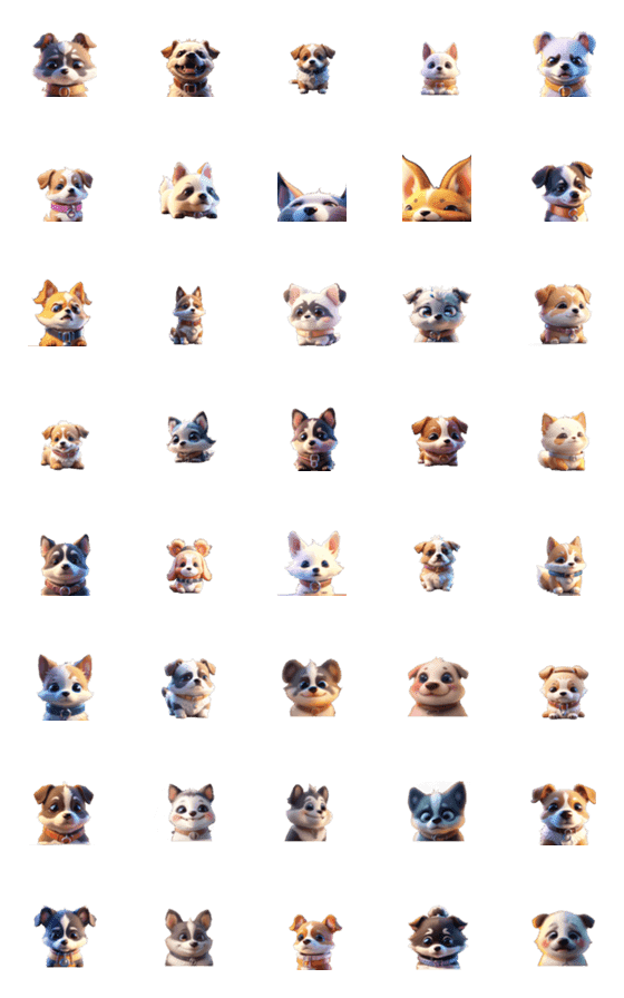 [LINE絵文字]Cute dog expressionの画像一覧